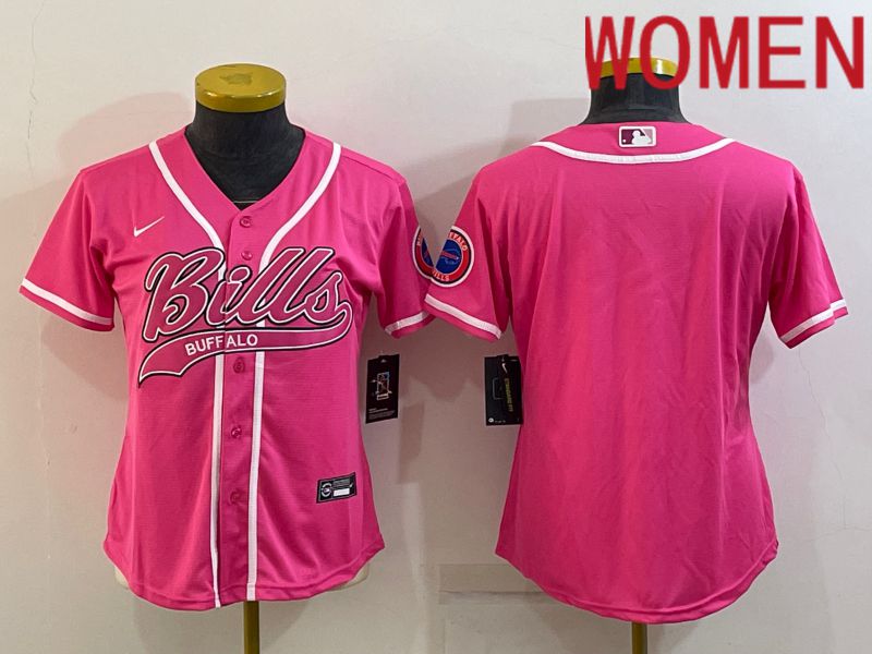 Women Buffalo Bills Blank Pink 2022 Nike Co branded NFL Jerseys